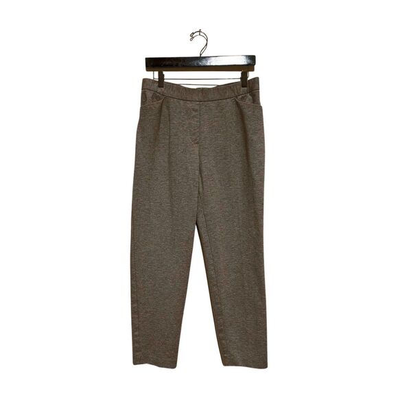 J. Jill Light Gray/Brown Ponte Slim Leg Pull On Pants Stretch Women's M - Picture 3 of 7